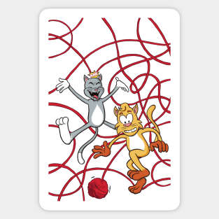 Cats At Play Sticker